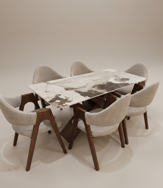 Table Céramica Premium AM (Table + 6 Chaises)