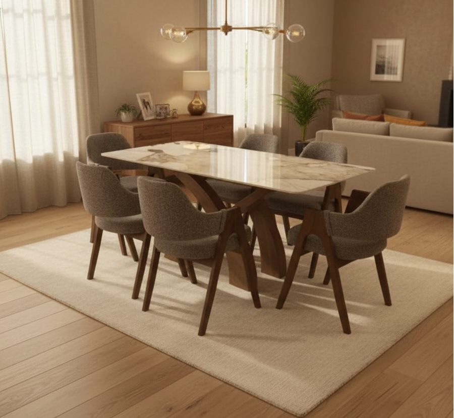 Table Céramica Premium AM (Table + 6 Chaises)