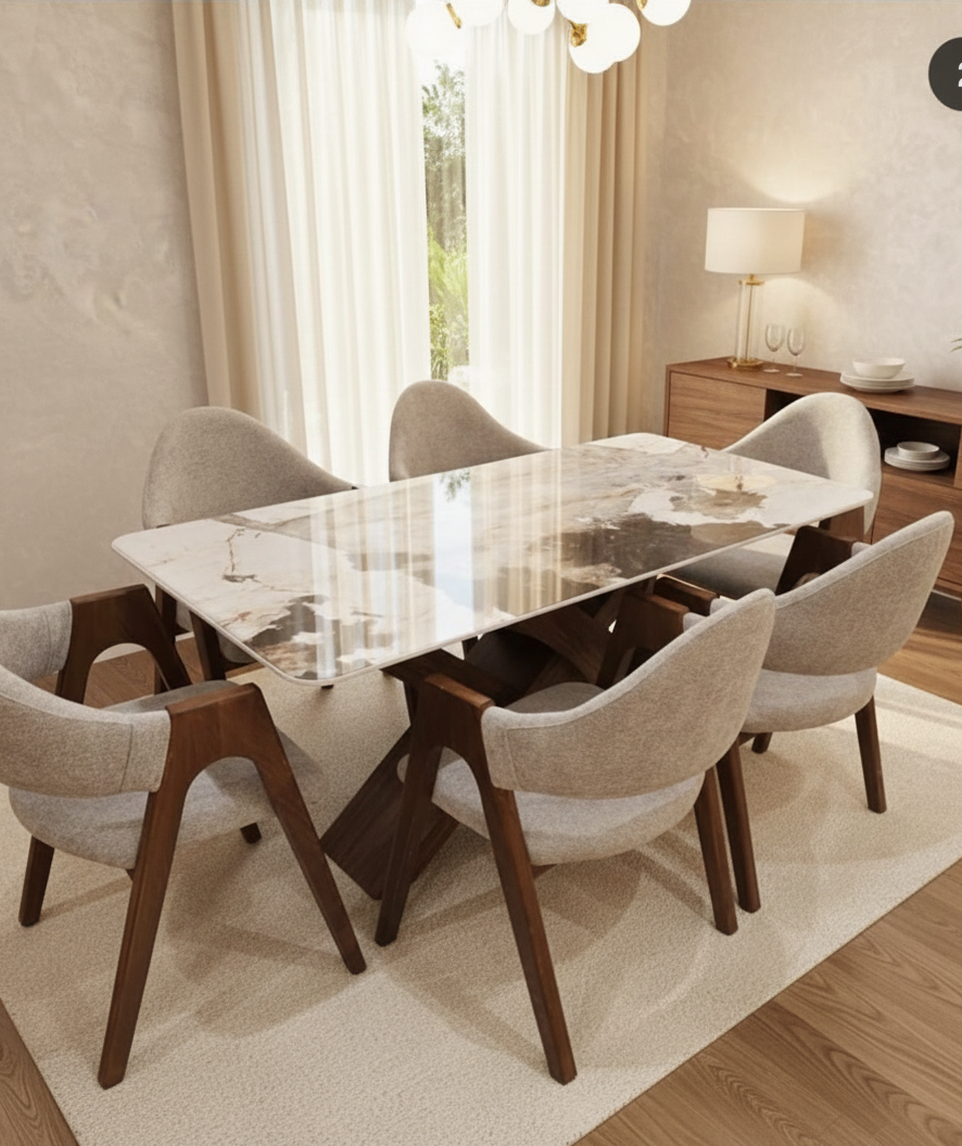 Table Céramica Premium AM (Table + 6 Chaises)