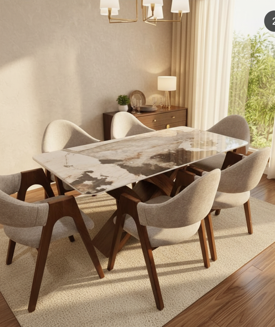 Table Céramica Premium AM (Table + 6 Chaises)