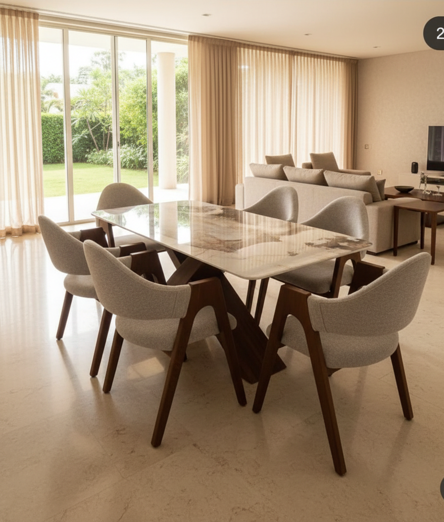 Table Céramica Premium AM (Table + 6 Chaises)