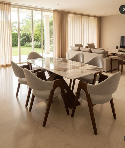 Table Céramica Premium AM (Table + 6 Chaises)