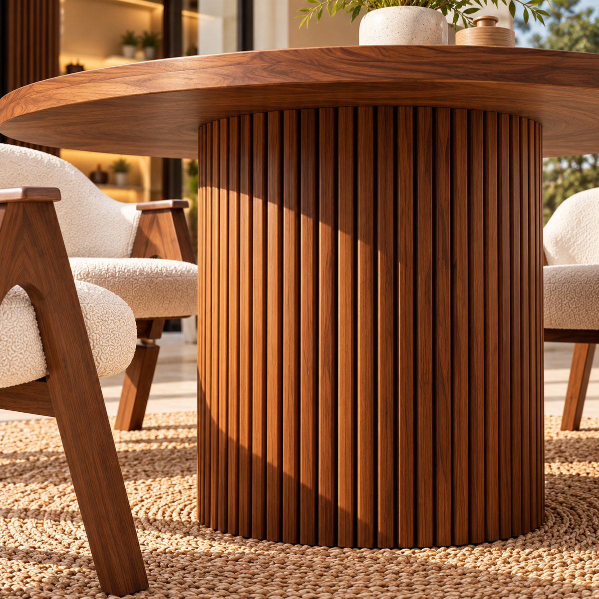 Table Bardage en Bois Massif Avec 4 Chaises