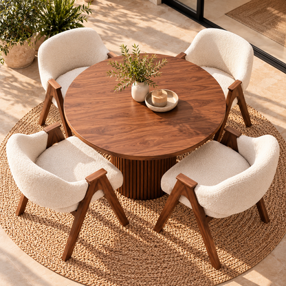 Table Bardage en Bois Massif Avec 4 Chaises